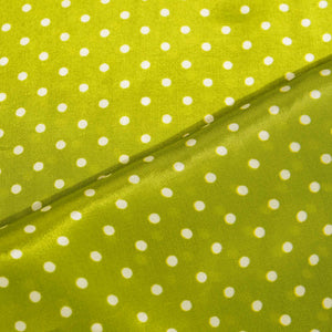 Green Yellow Dot Print Crape Fabric MTF-26924