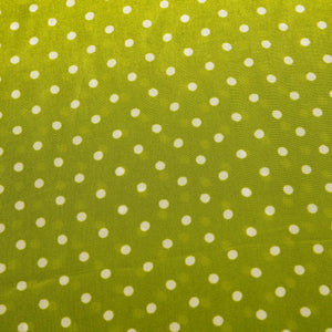 Green Yellow Dot Print Crape Fabric MTF-26924