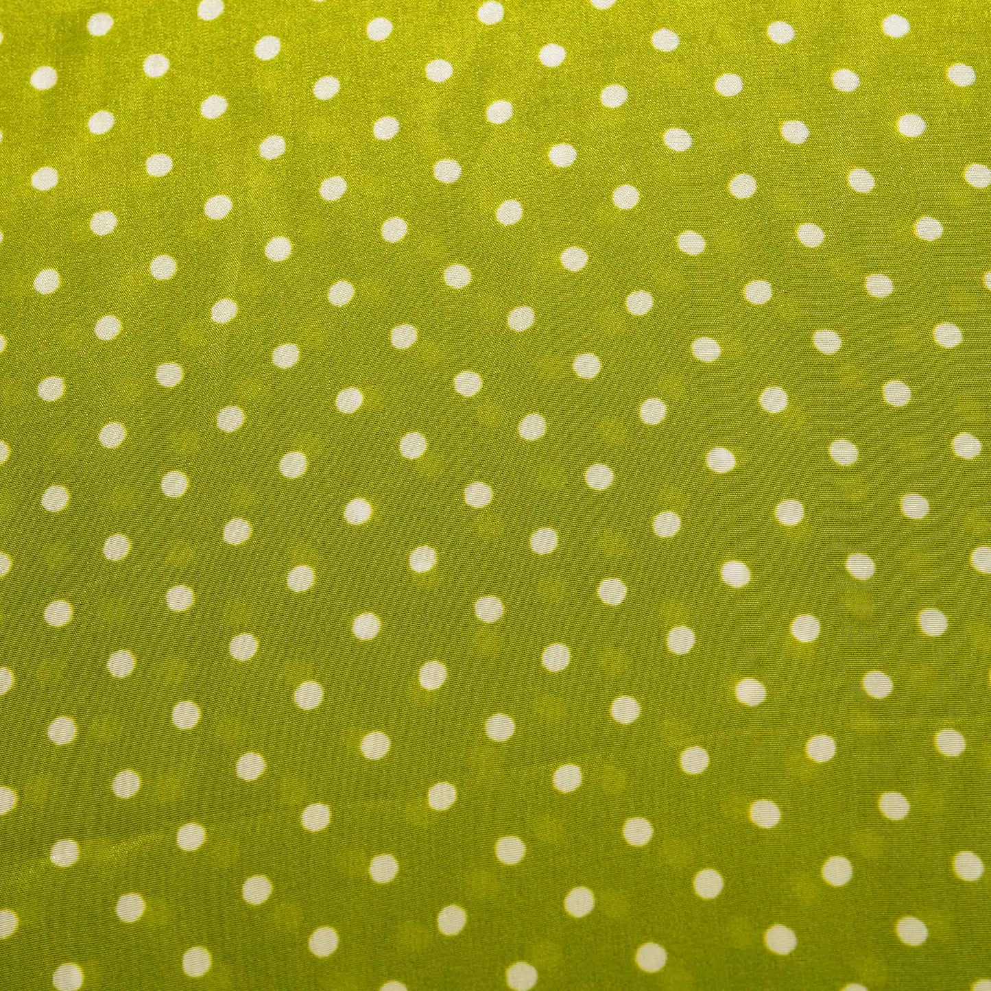 Green Yellow Dot Print Crape Fabric MTF-26924