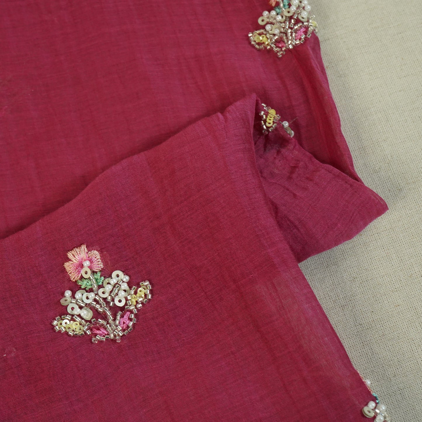 Light Pink embroidery cut dana Malai Chanderi-GL-26962