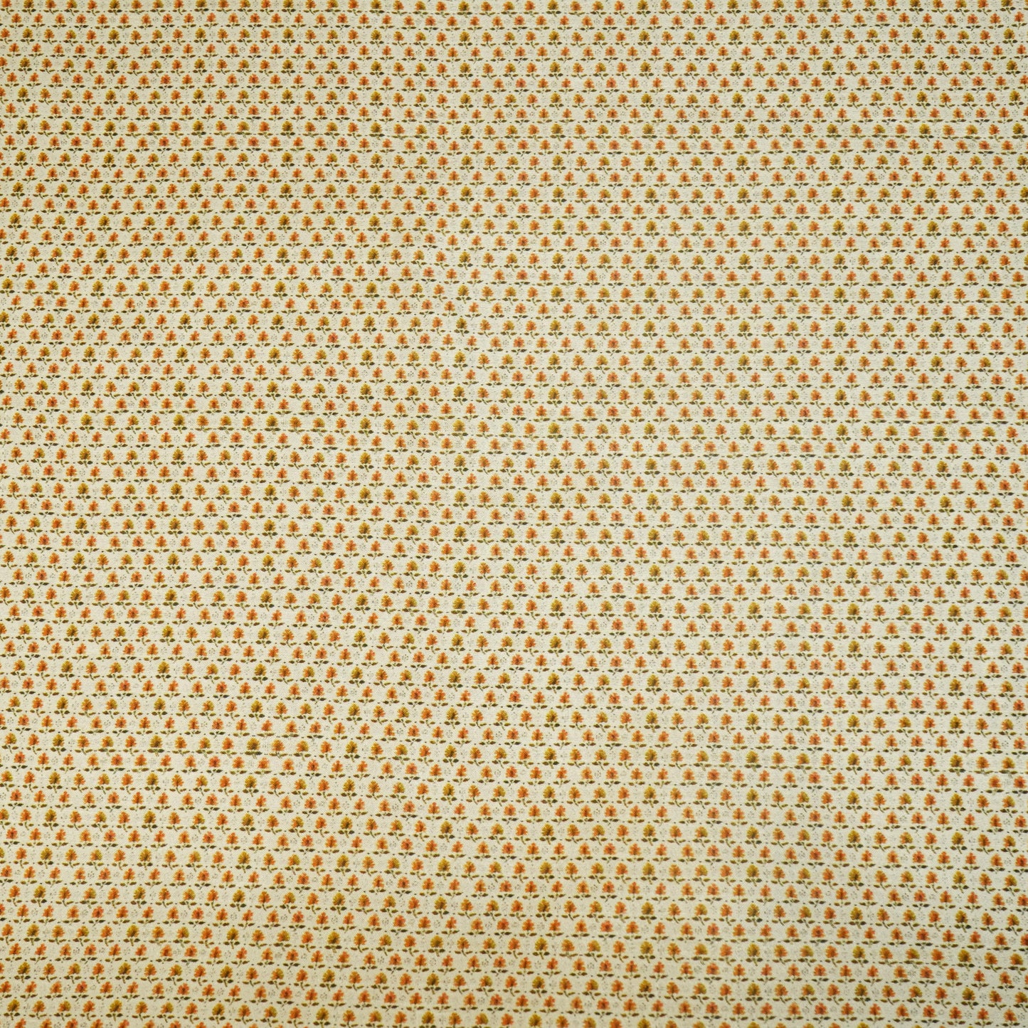 Beige N Yellow Floral Print Raw Silk Fabric-SNTF-26971