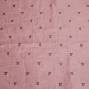 Pink Floral Raw Silk Fabric-SNTF-26980 - TradeUNO