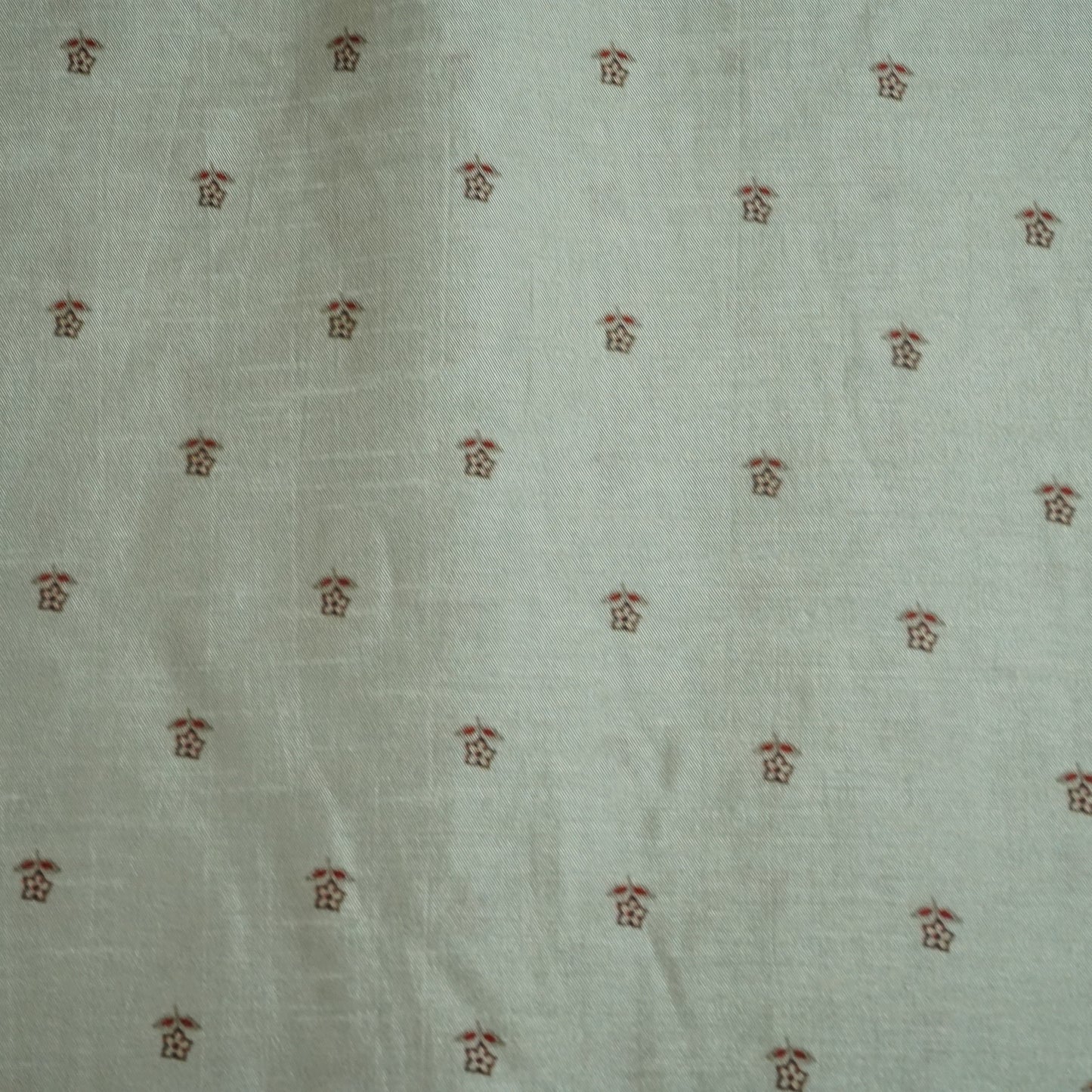 Sea Green Floral Raw Silk Fabric-SNTF-26981