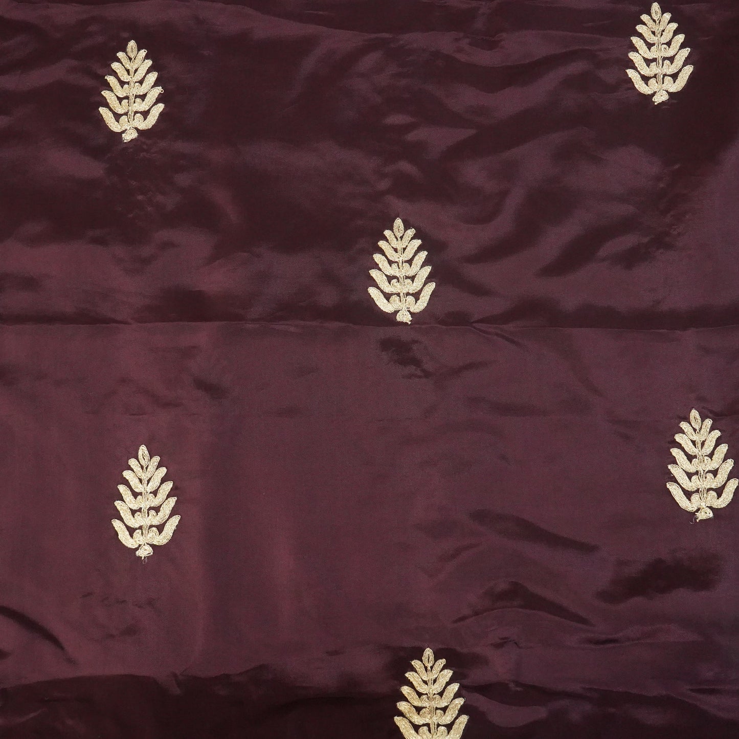 Wine Zari Embroidery Silk Organza-WI-26992