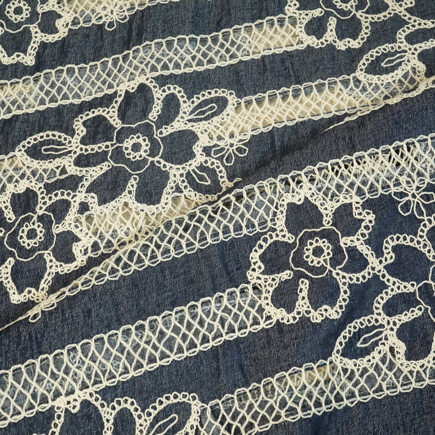 Blue Denim Crochet Denim- CF-26996