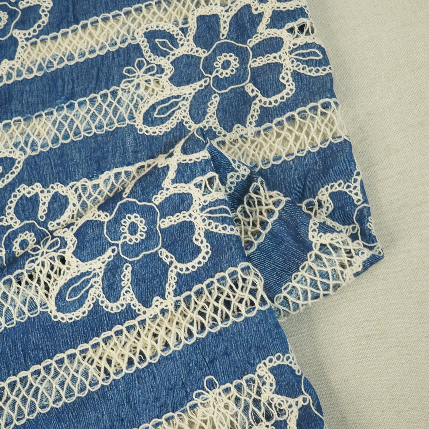 Light Blue Crochet Denim- CF-26999