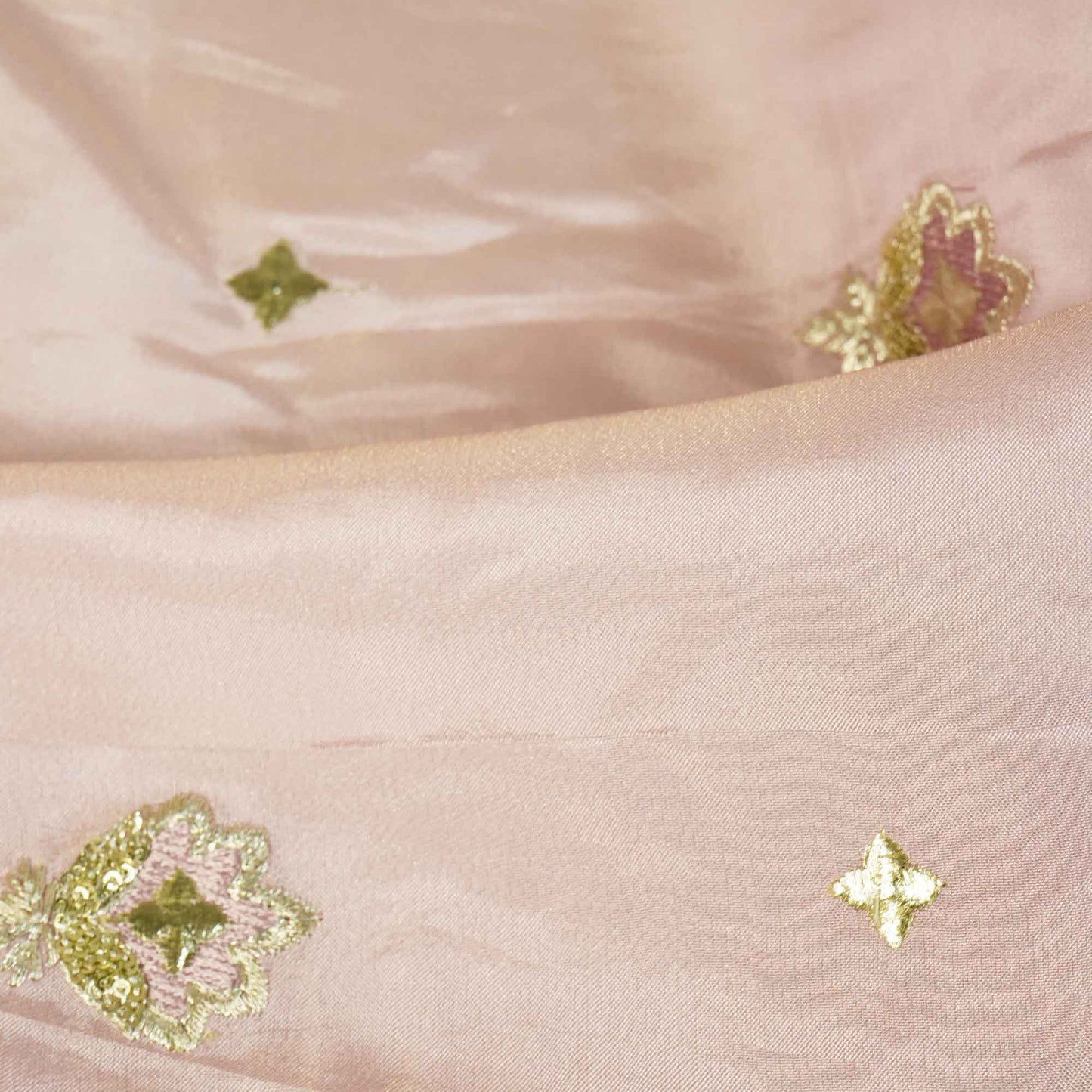 Light Purple Zari Embroidery Sequence Glass Tissue KF-27197