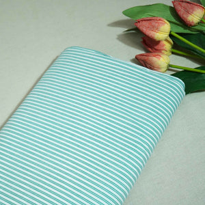 Light Mint Green Stripes Print Poplin Fabric LSF-27225