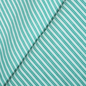Light Mint Green Stripes Print Poplin Fabric LSF-27225