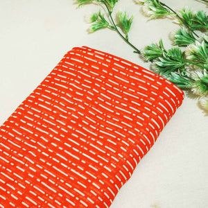 Orange Abstract Print Georgette Fabric MTF-27232