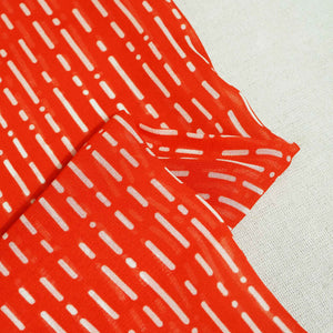 Orange Abstract Print Georgette Fabric MTF-27232