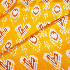 Mustard Yellow Print Crepe Fabric MTF-27245