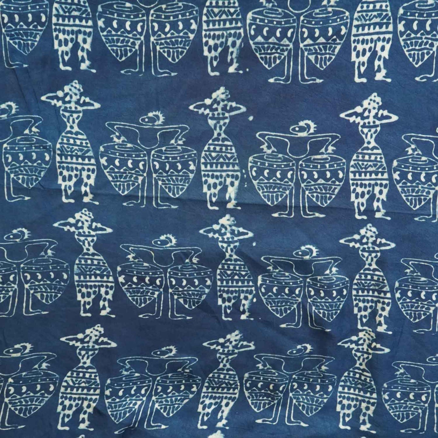 Indigo abstract Ajrakh Modal Silk Fabric ASK-27263