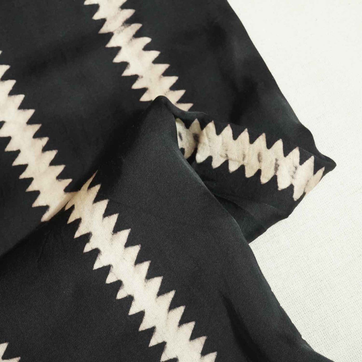 Black Abstract Print Modal Silk Fabric ASK-27265