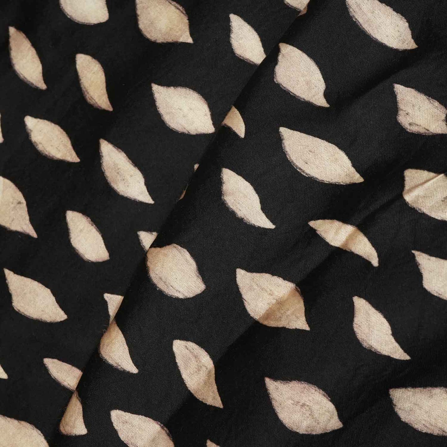 Black Abstract Print Modal Silk Fabric ASK-27266