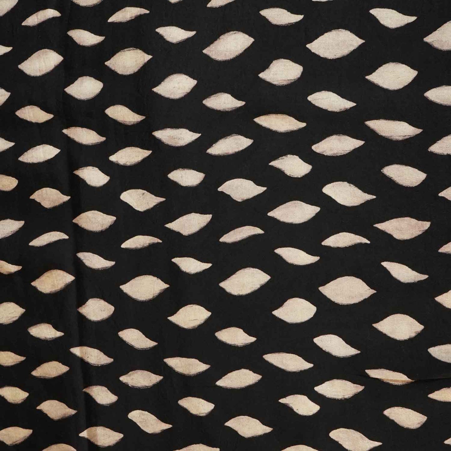 Black Abstract Print Modal Silk Fabric ASK-27266