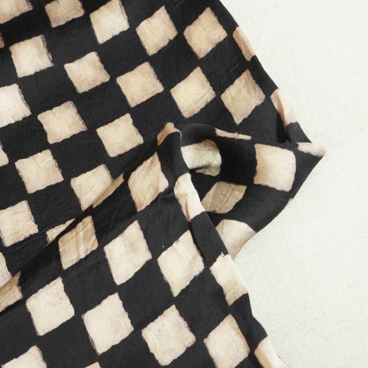Black & White Checks Modal Silk Fabric ASK-27268