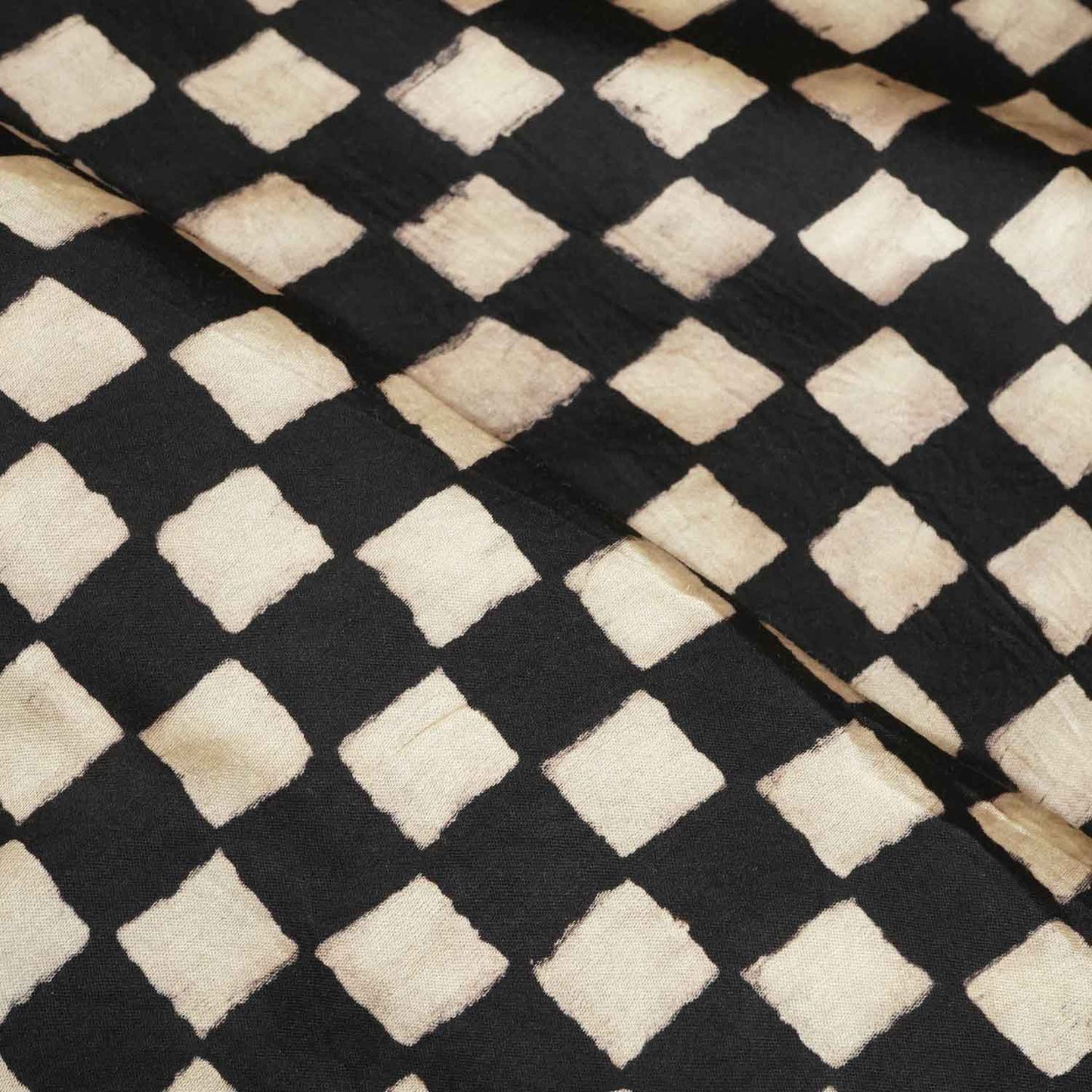 Black & White Checks Modal Silk Fabric ASK-27268