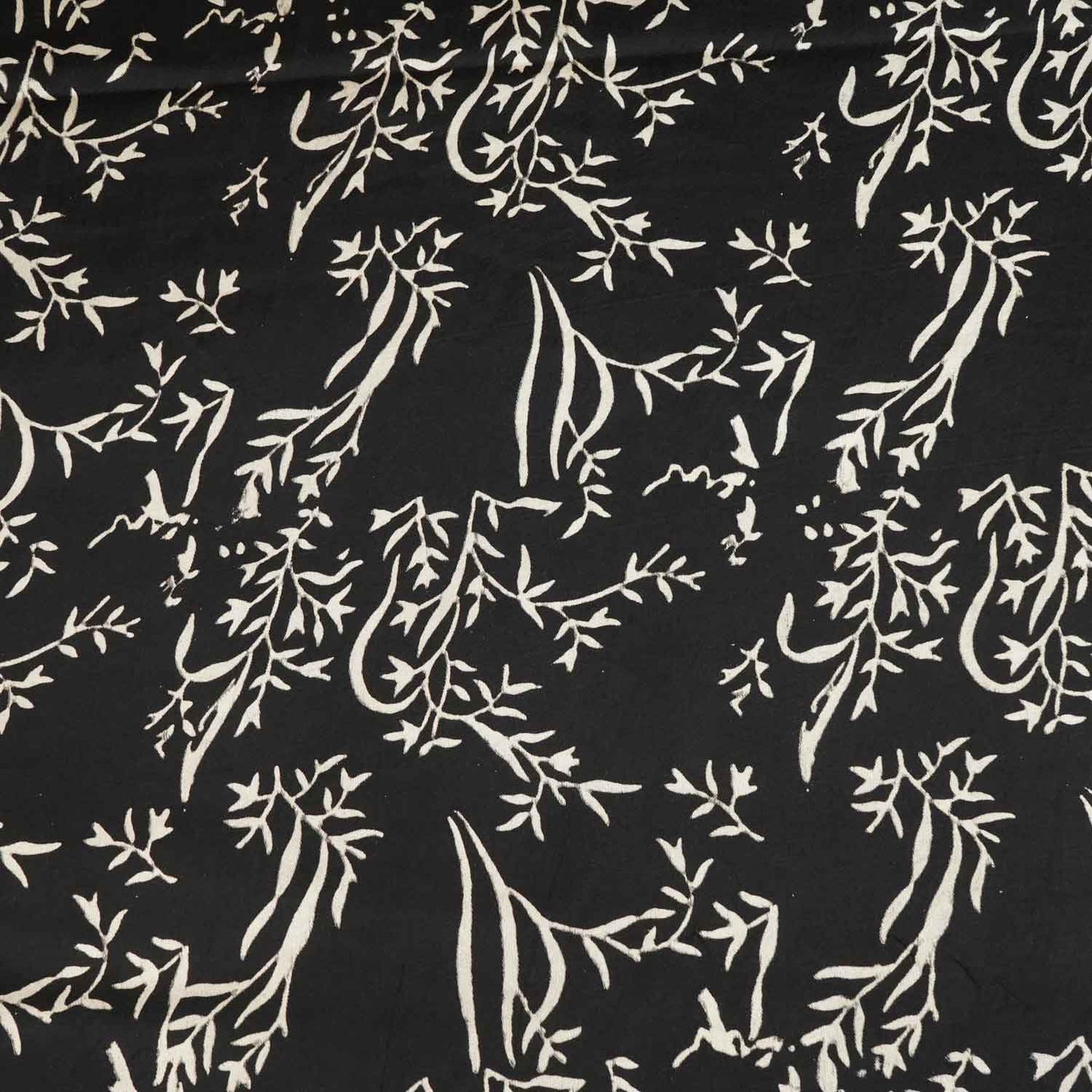 Black Floral Modal Silk Fabric ASK-27269