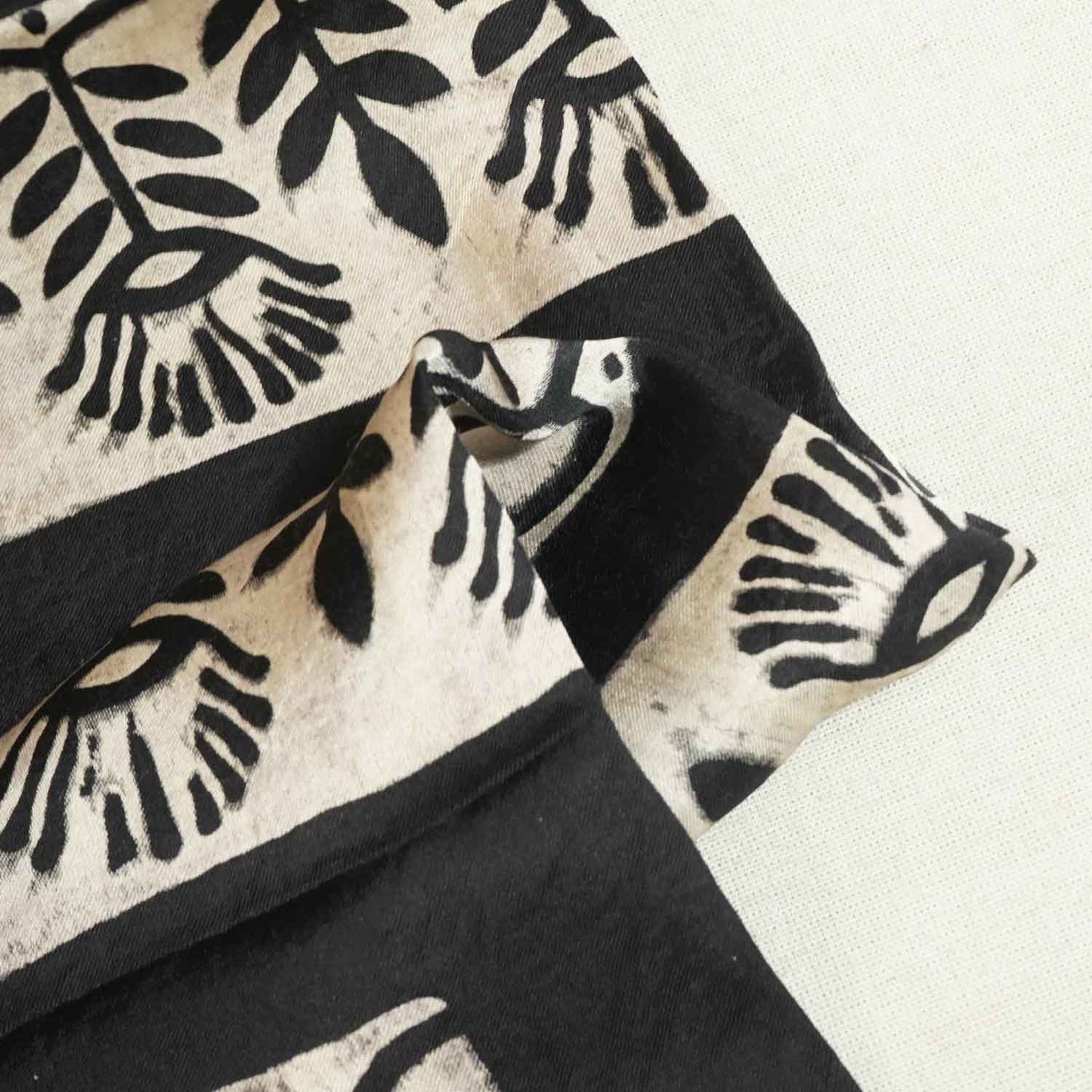 Black Ajrakh Modal Silk Fabric ASK-27275