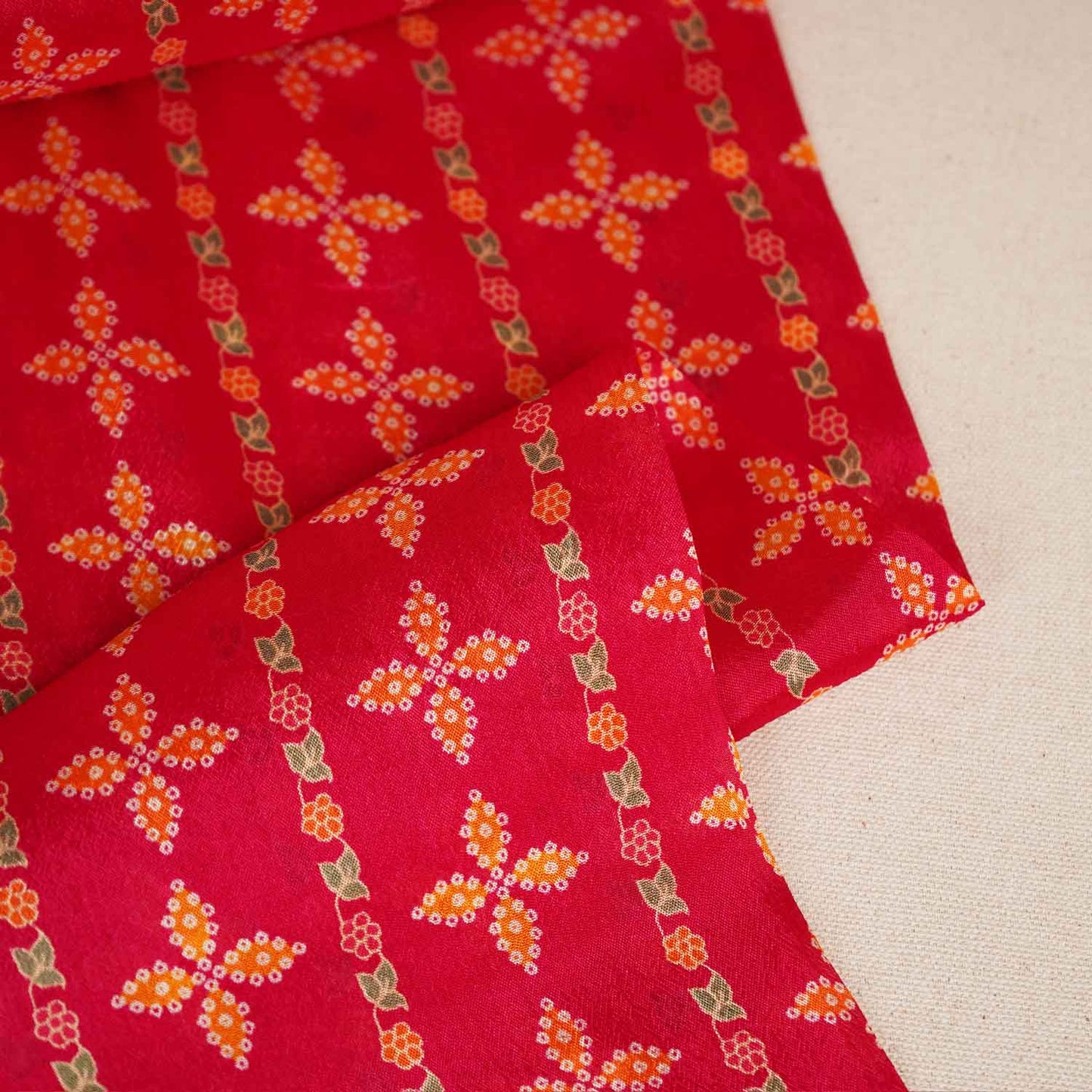 Magenta Abstract Print Chinon Fabric NF-27571
