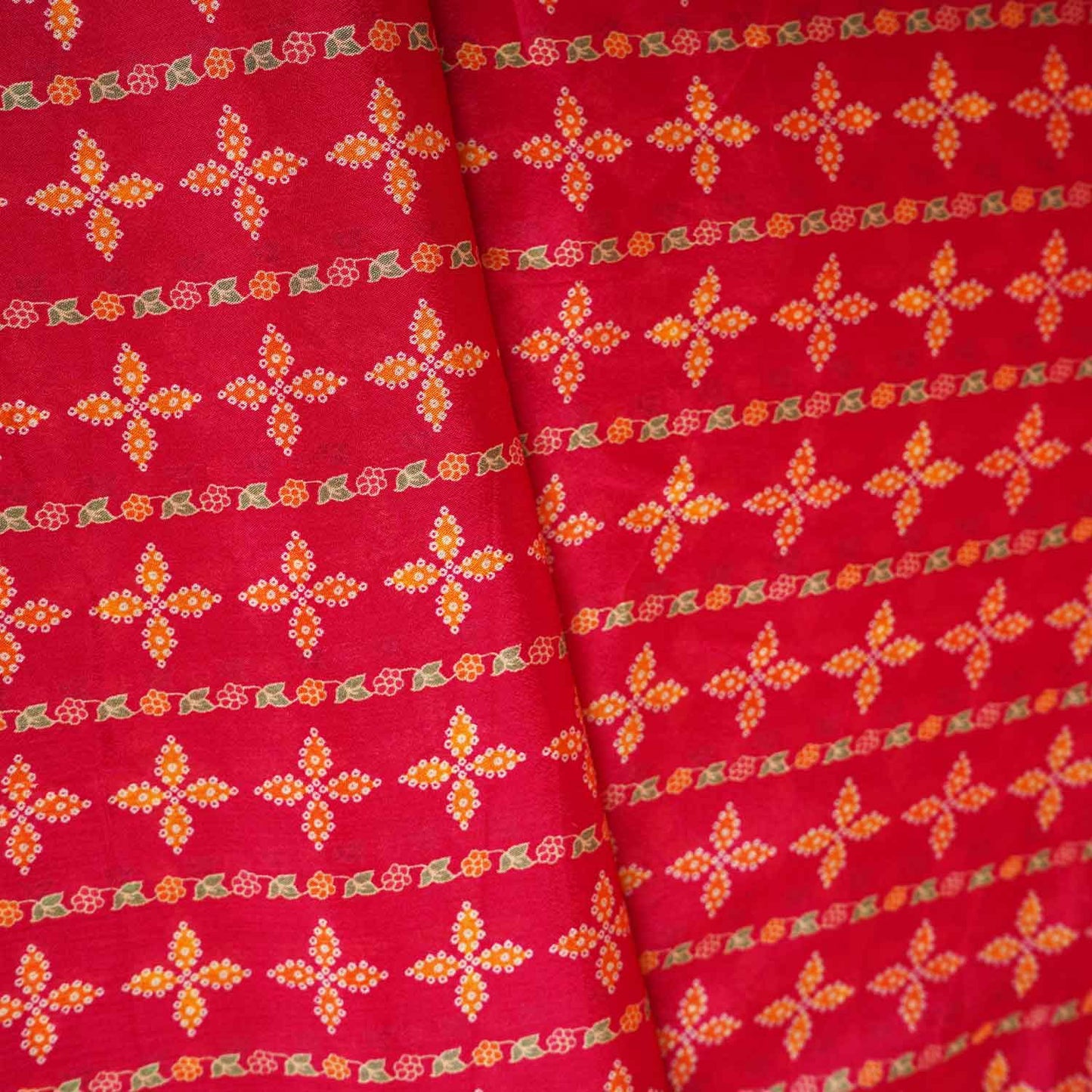 Magenta Abstract Print Chinon Fabric NF-27571