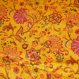 Lime Green Floral Print Chinon Fabric NF-27576