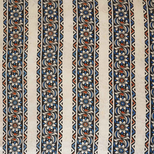 Beige Ajrakh Print Mashru Silk Fabric IA-27802