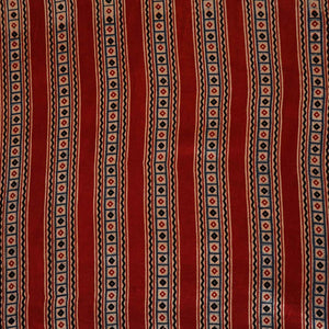 Red Ajrakh Print Mashru Silk Fabric IA-27812