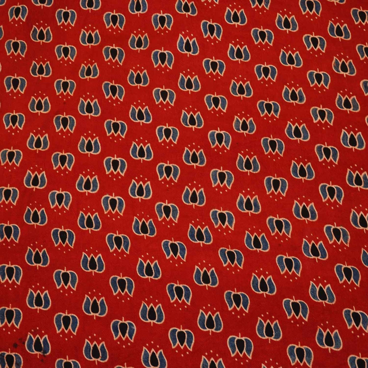 Red Ajrakh Print Mashru Silk Fabric IA-27816