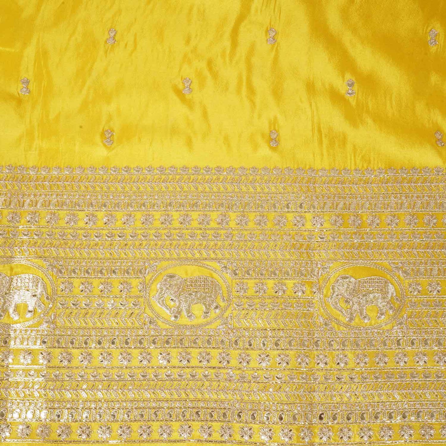 Yellow Zari Embroidery Tissue Fabric SC-27824