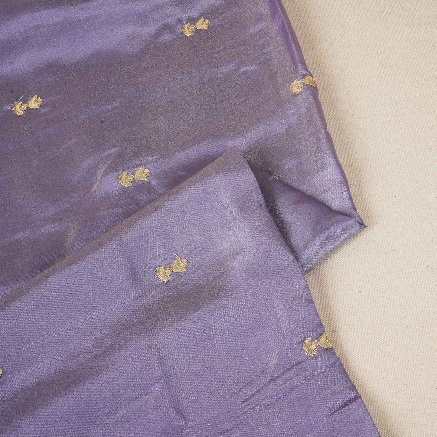 Lavender Zari Embroidery Tissue Fabric SC-27825