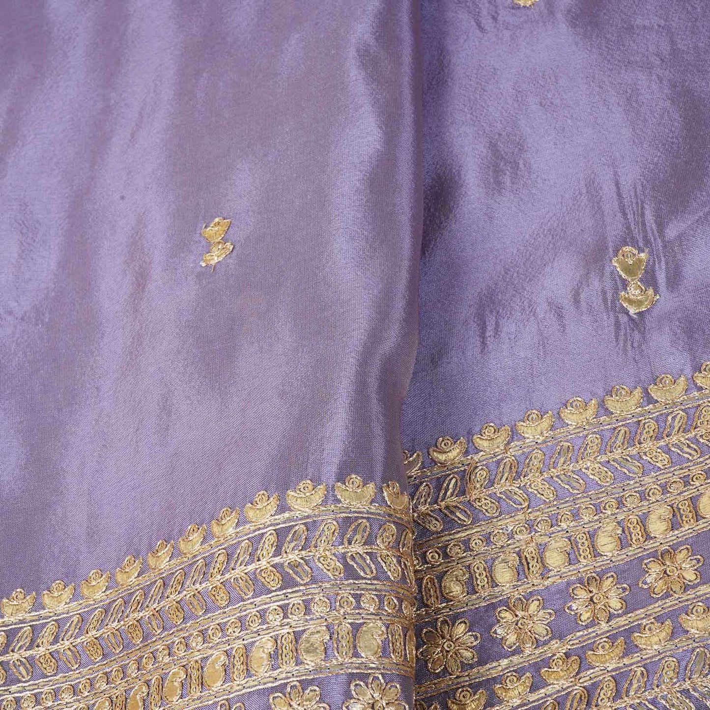 Lavender Zari Embroidery Tissue Fabric SC-27825