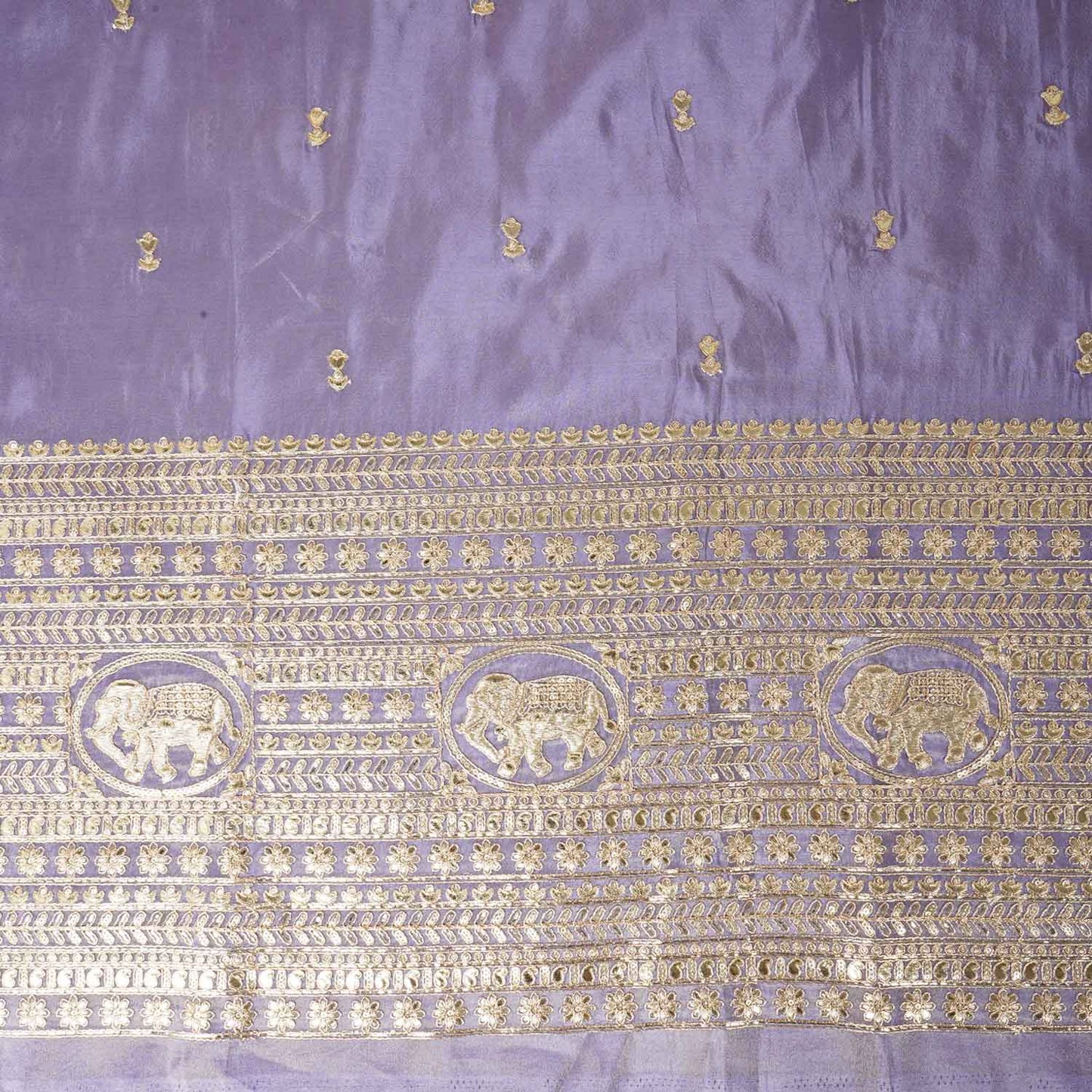 Lavender Zari Embroidery Tissue Fabric SC-27825
