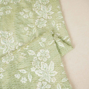 Green Floral Embroidery Tissue Fabric SC-27833