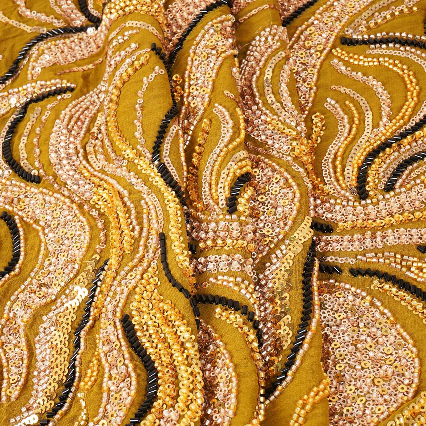 Mehndi Cutdana Embroidery Sequins Georgette Fabric AF-27842