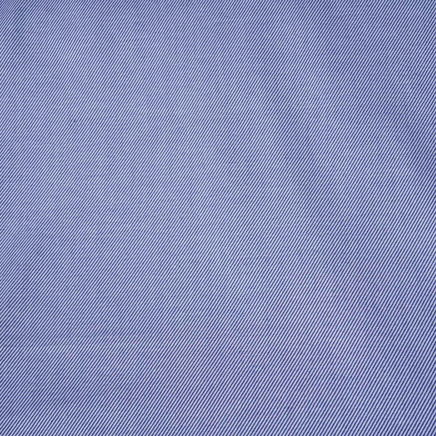 White & Navy Blue Stripe Yarn Dyed Poplin Fabric LSF-27877
