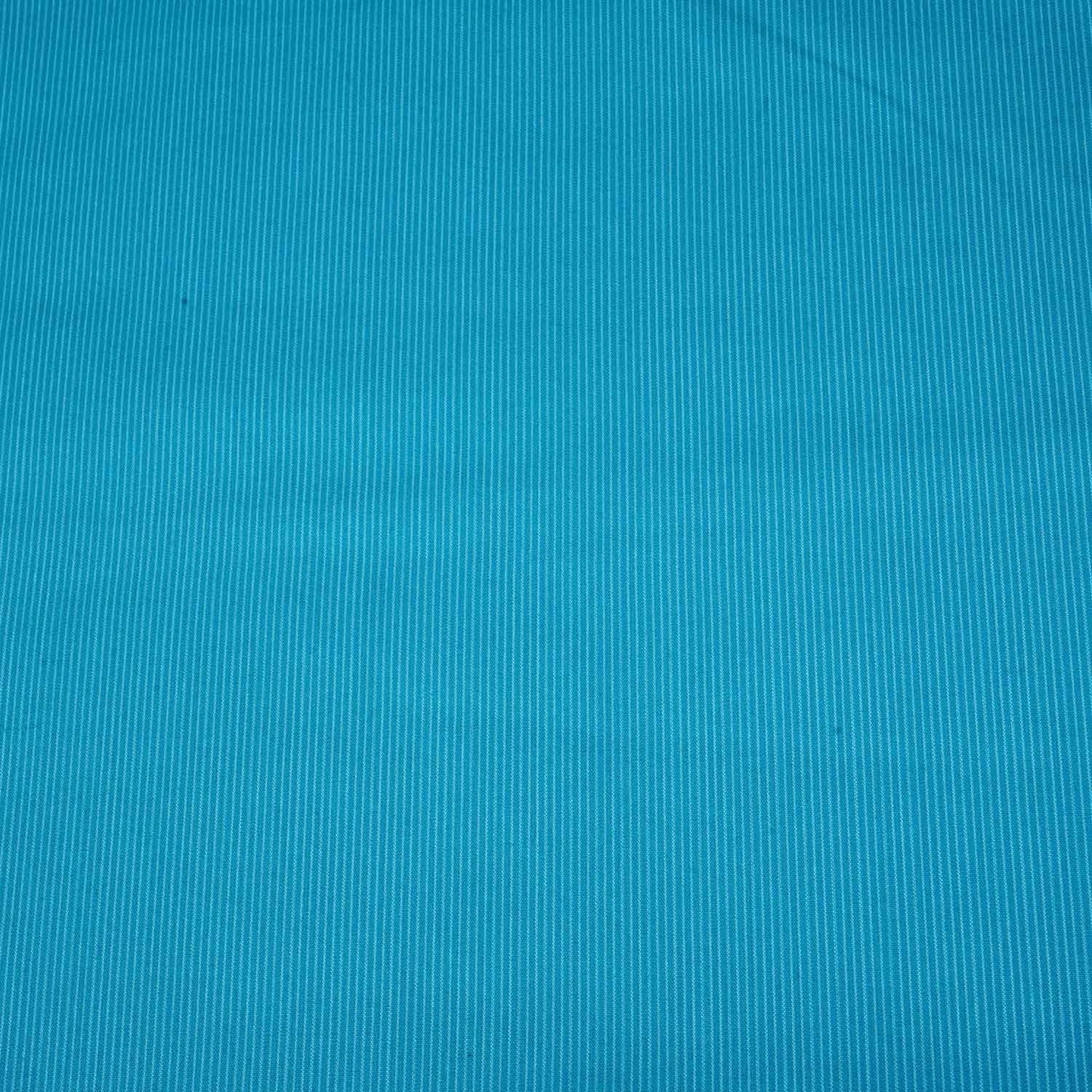 Sea Blue & White Stripe Yarn Dyed Poplin Fabric LSF-27880