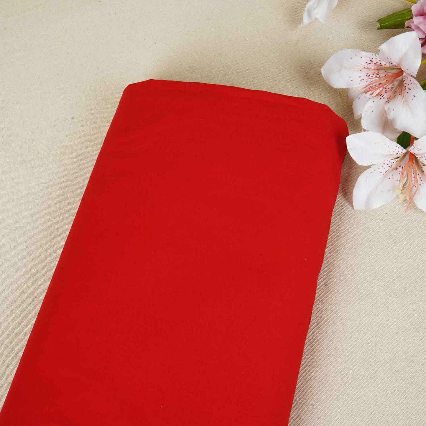 Red Solid Poplin Fabric LSF-27890