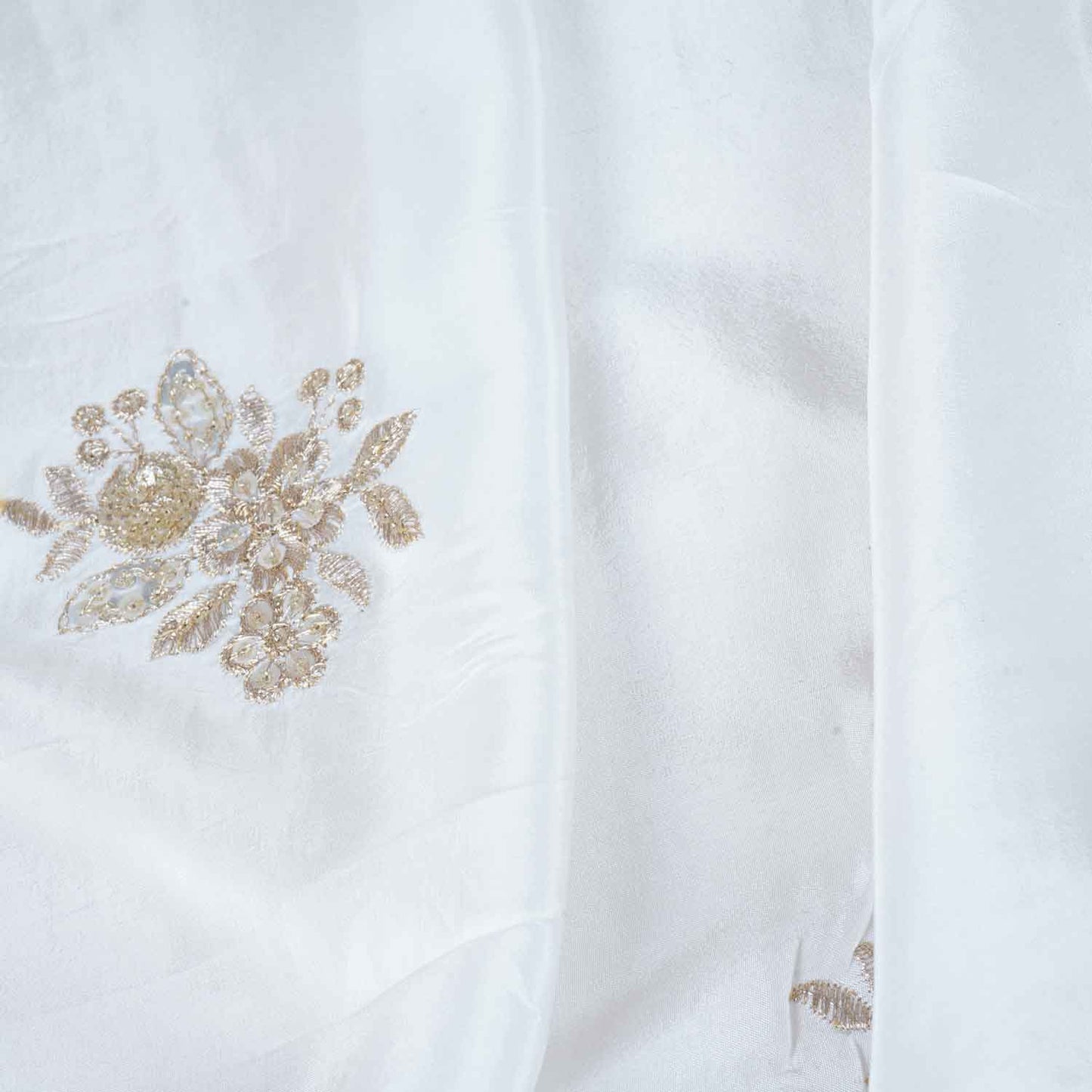 White Dyeable Applique Work Crepe Fabric SC-27901