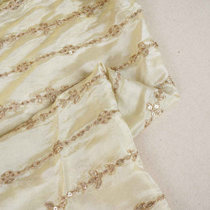 Golden Zari Work Embroidery Tissue Fabric HCS-27912 - TradeUNO