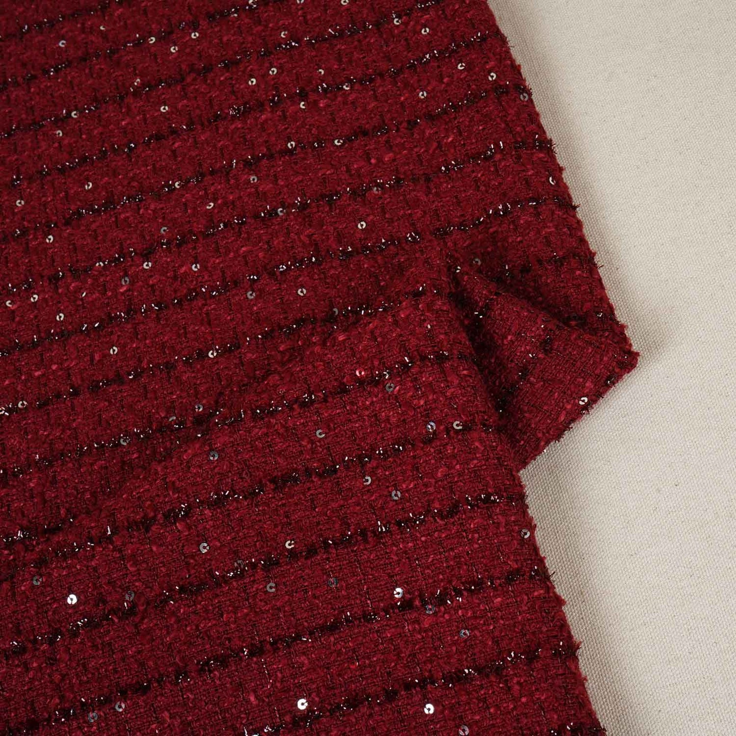 Maroon Tweed Fabric AF-27915