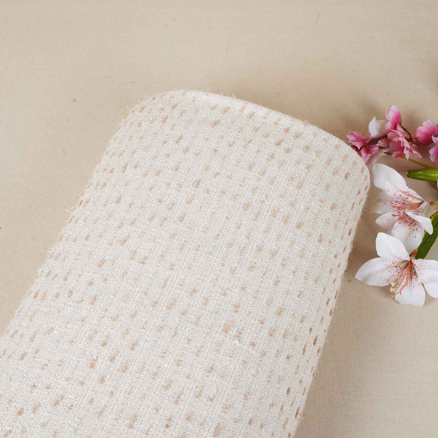 Cream Tweed Fabric AF-27917