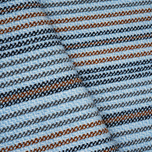 Sea Blue Stripes Tweed Fabric EI-27937 - TradeUNO