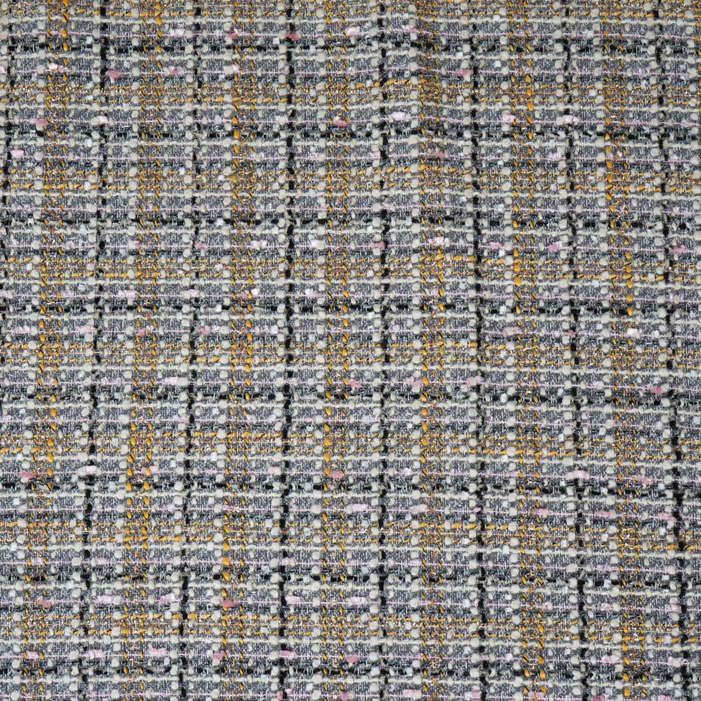 Light Purple Check Lurex Tweed Fabric EI-27943