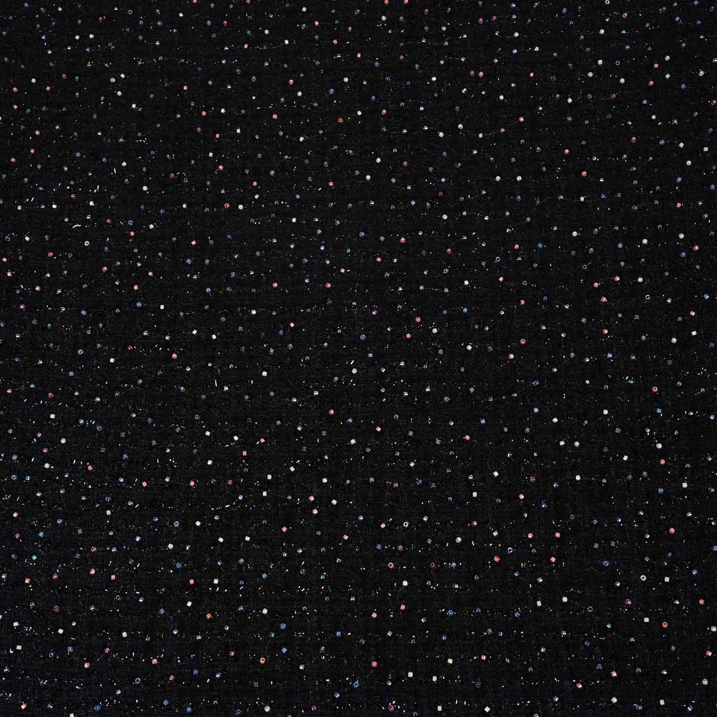 Black Cutdana Tweed Fabric AF-27968