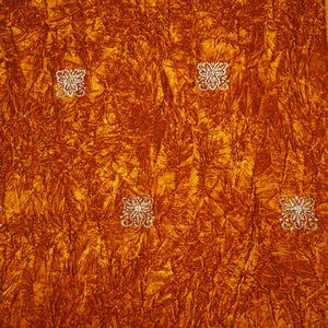 Mustard Floral Cutdana Crushed Velvet 9000 SC-27992 - TradeUNO