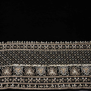 Black Border work Cutdana Embroidery Micro Velvet 9000 SC-28000 - TradeUNO
