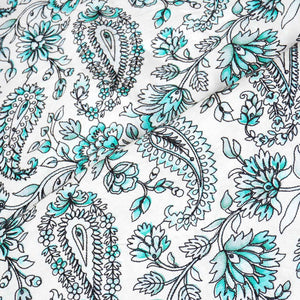 Light Pista Kashmiri Embroidery Raw Silk Fabric DR-28025 - TradeUNO