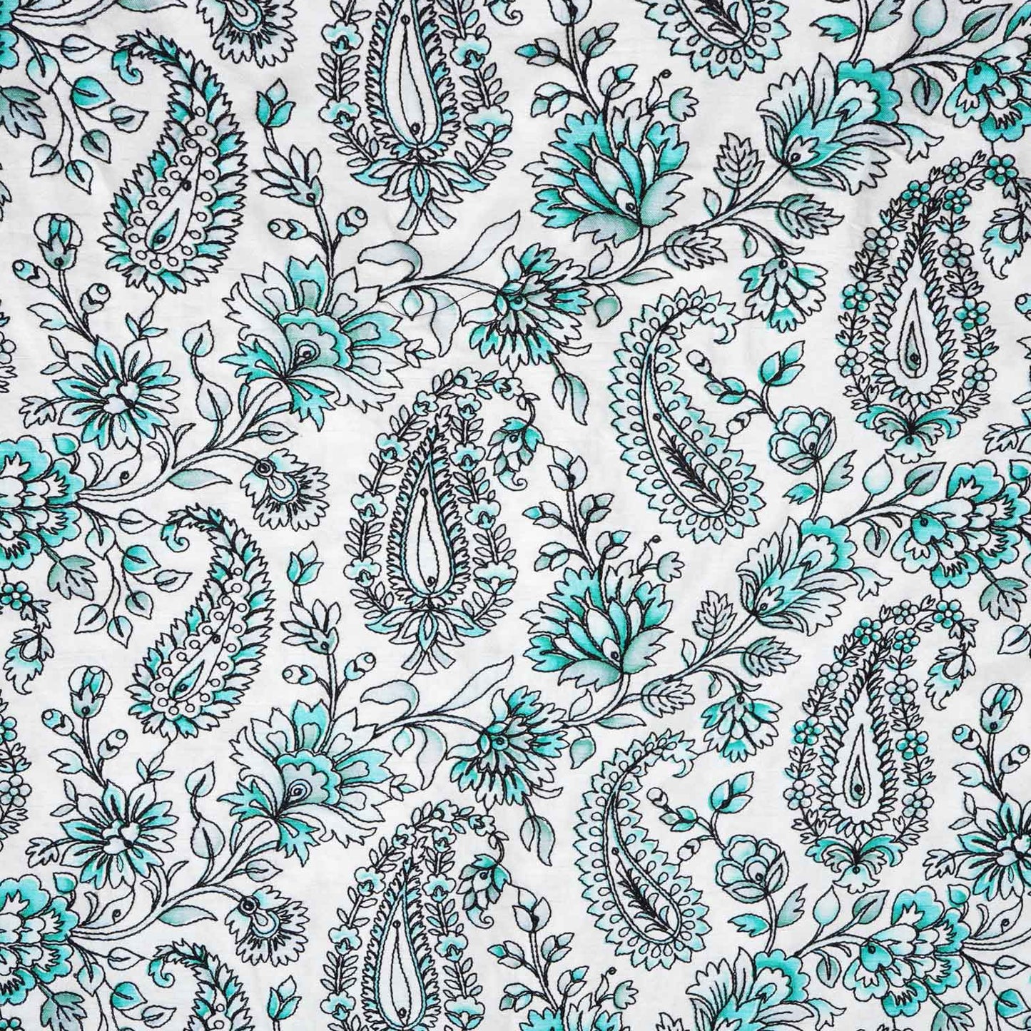 Light Pista Kashmiri Embroidery Raw Silk Fabric DRAJ-28025